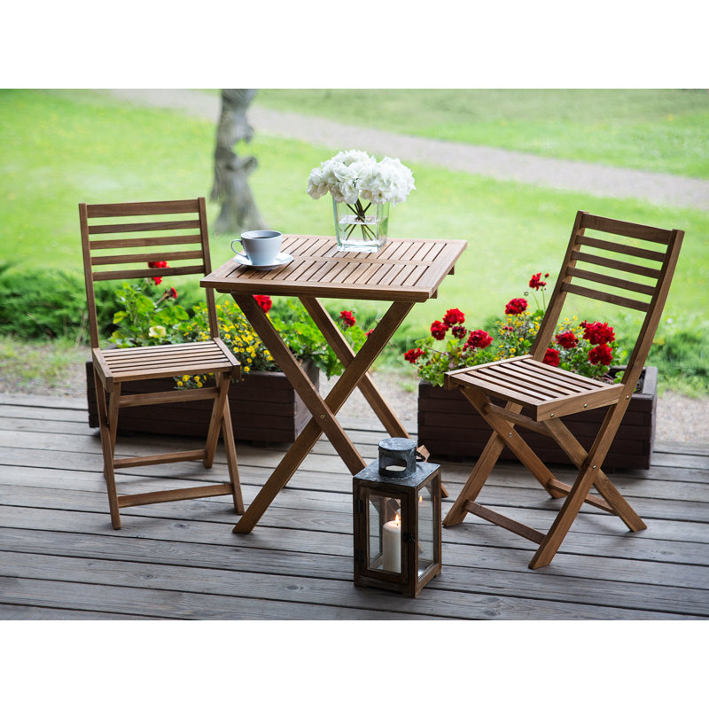 2 - Person Acacia Patio Dining Set with Square Table