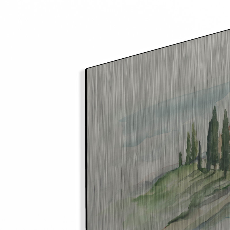 Art mural en métal luxueux «Watercolor Tuscan Villa II» par Ethan Harper, 16 po x 12 po, H 12 po x l 16 po