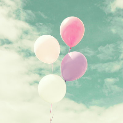 Colourful Pastel Balloons - Wrapped Canvas Print