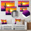 Minimal Cactus Sunset Horizon II - décoration murale florale en métal, impression de cactus floral-912849379