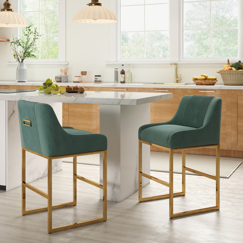 Tabouret de comptoir 26 po Zanthia, Vert menthe, 2
