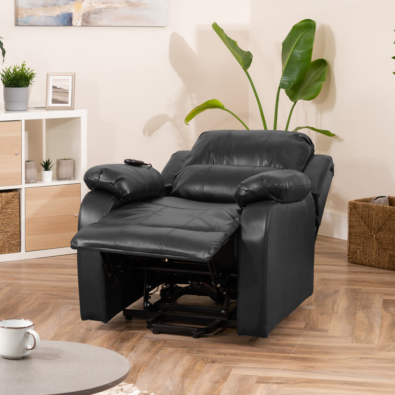 Patchway Faux Leather Heated Massage Chair, Black