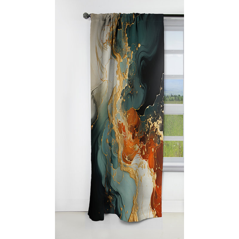 Bannerdown - Peinture abstraite, rideau occultant - 1 panneaux, L 52 po x L 84 po