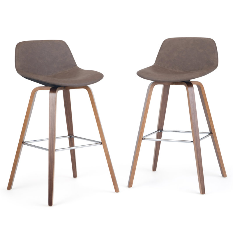 Tabouret de bar et de comptoir Randolph, Similicuir végétalien vieilli - Brun chocolat