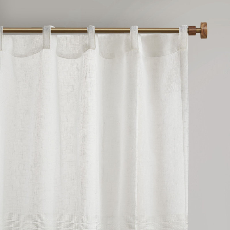 Polyester Semi Sheer Curtain Panel Pair