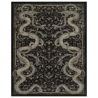 Tapis rétro en flanelle de style rétro, tapis antidérapant floral à poils courts