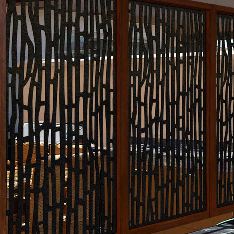 Charcoal Black Recycled Polymer Decorative Privacy Panel, 3 ft x 6 ft