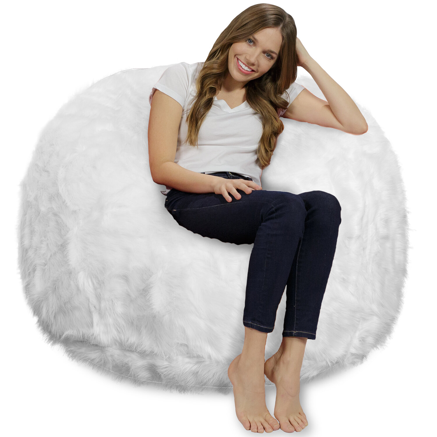 Giant white on sale bean bag