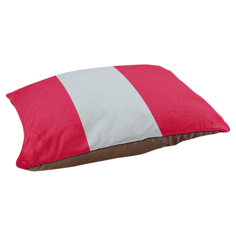 Coussin Houston, Moyen (H 9,5 po x l 28 po x P 18 po), Rouge / argent / rouge