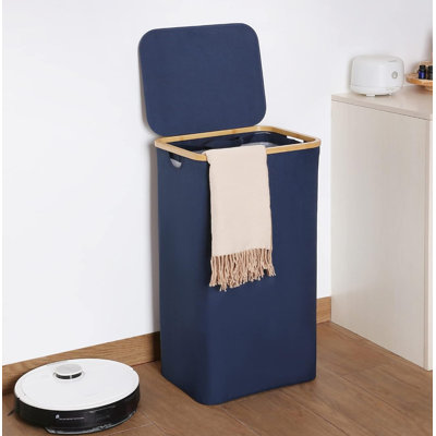 100L Laundry Hamper with with Lid and Removable Bag