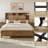 Wood Bed Frame with Storage Headboard, LED Platform Beds with Charging Station, No Box Spring Needed-128948067