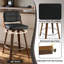 Tabouret de comptoir pivotant en cuir moderne de 26 po avec structure en bois robuste-2025727766