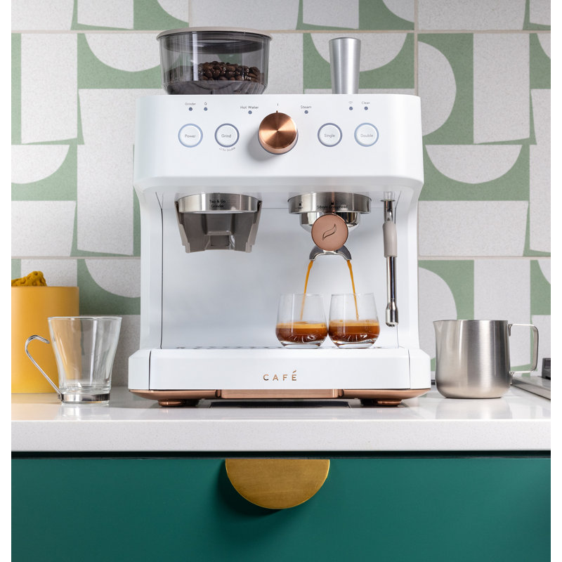 Café Bellissimo Semi-Automatic Espresso Machine, Matte White