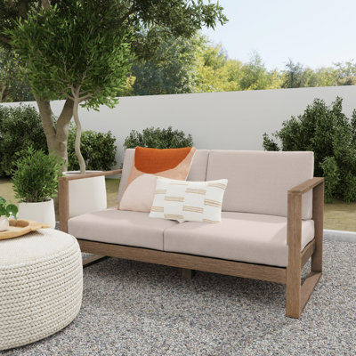 Cove 63" Eucalyptus Wood Patio Loveseat
