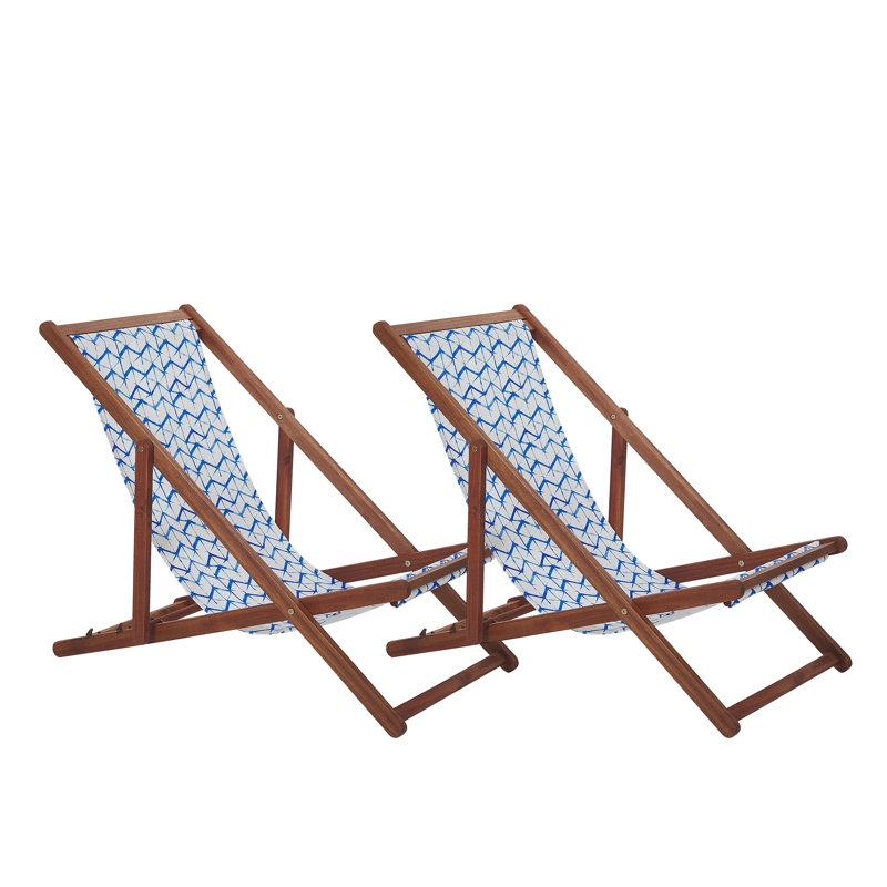 Dalmazio Reclining Deck Chair, Geometric 3, Brown