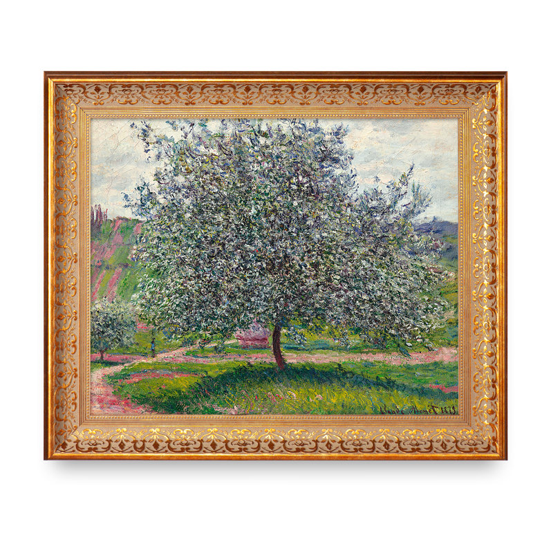 «The Apple Tree» par Claude Monet World Classic Reproductions pour HomeDecor, cadre doré à motif rétro, H 20,5 po x l 24,5 po