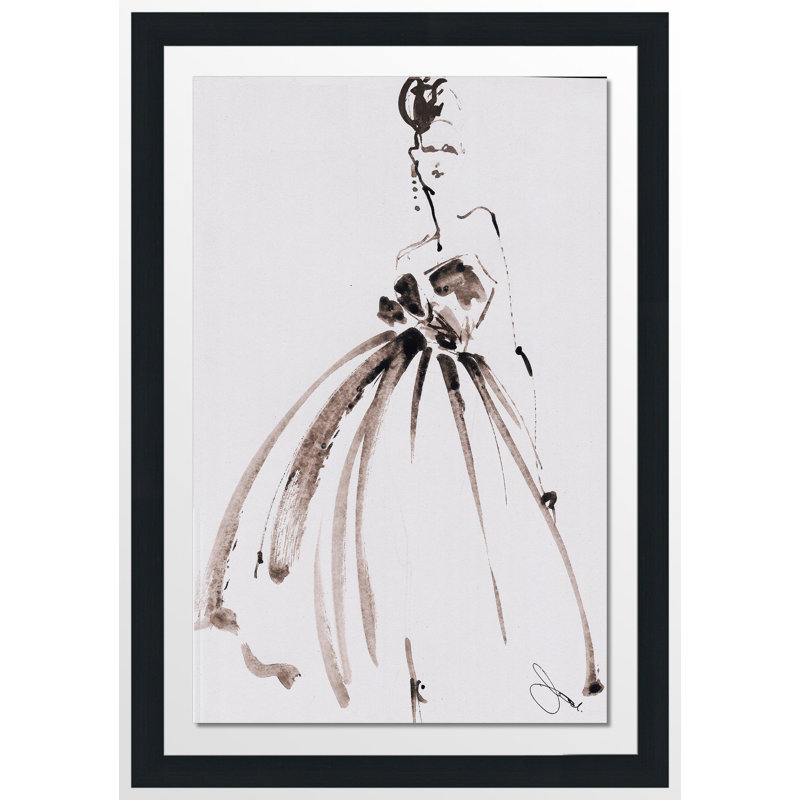 «Vanessa», reproduction sur toile tendue, H 27,5 po x l 21,5 po x P 0,75 po, Cadre espresso