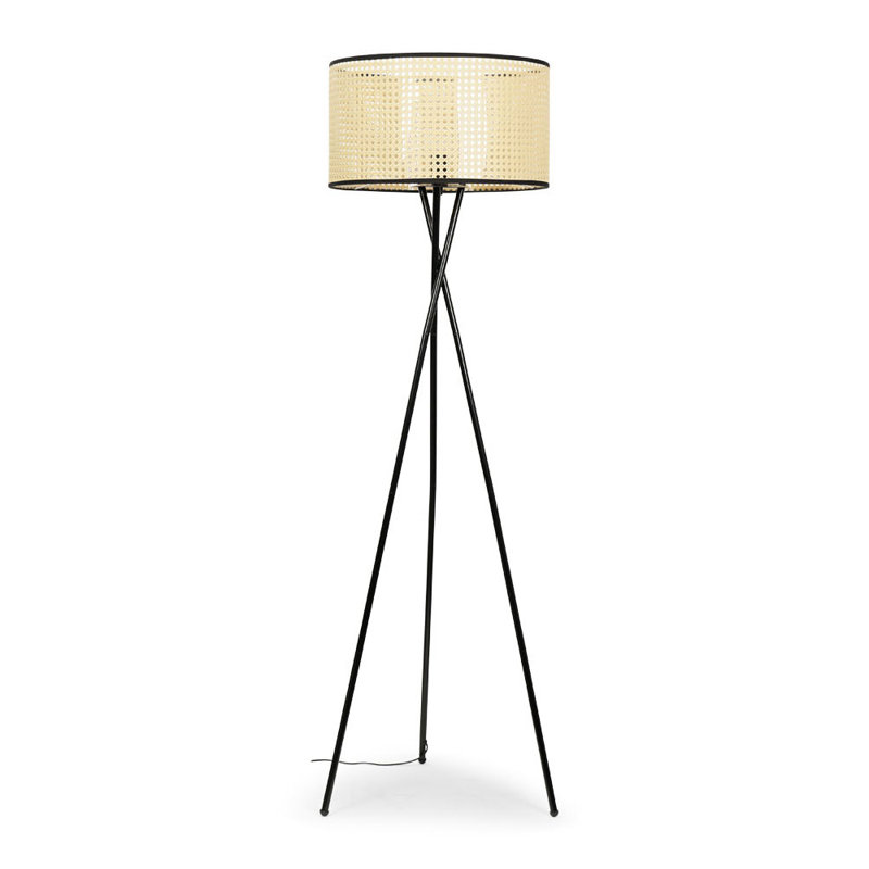 Camden 135.5cm Polished Tripod Floor Lamp Set, No