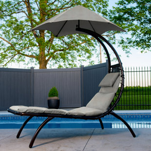 Vivere Maglione Original Stationary Dream Lounger with Removable Cushion and Umbrella