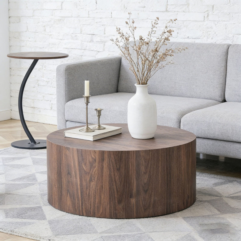 Table basse ronde, Noyer