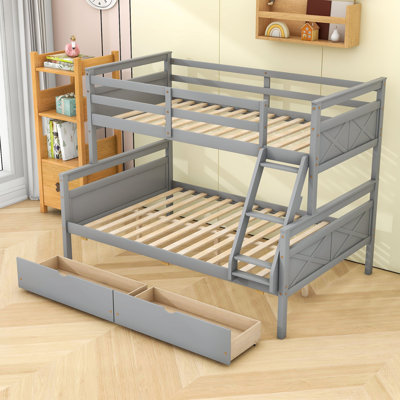 Cogmon Kids Twin Over Full Bunk Bed with Drawers