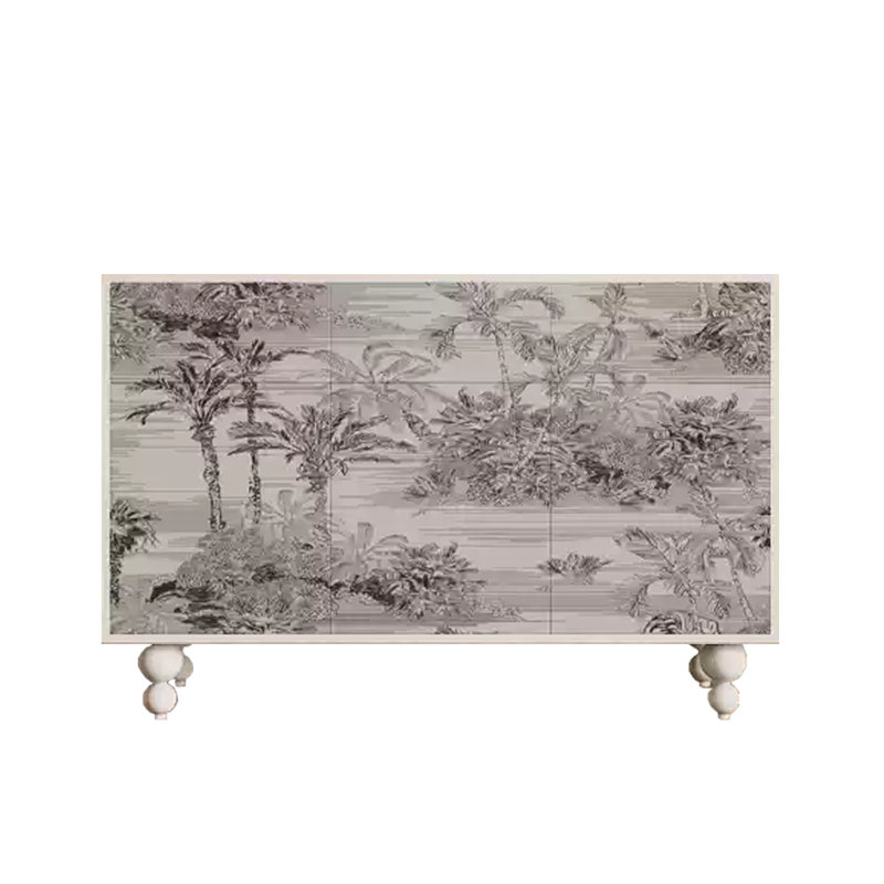 Armoire moderne pour vestibule et buffet, Blanc/Noir