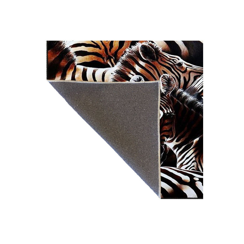 Tapis décoratif noir à motif zébré noir, Tapis de couloir 3 pi 3 po x 9 pi 10 po