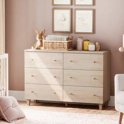 Lysiane Kids Dresser With 6 Drawers For Children's Room Bedroom