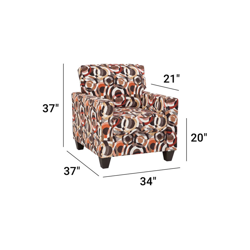 Urban Loft Multicolor Circle Pattern Upholstered Accent Chair