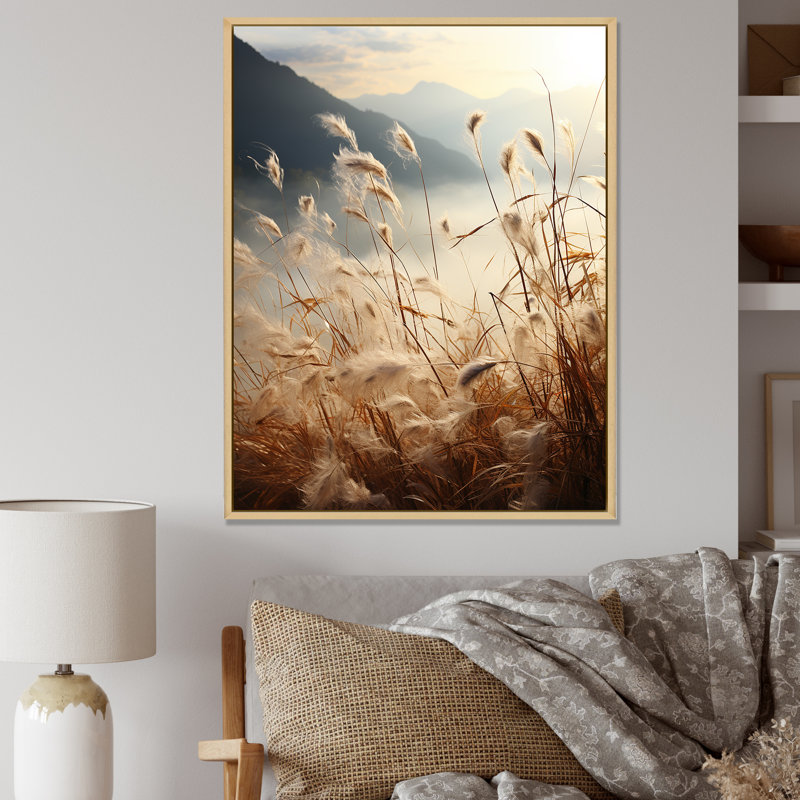 Ivory Island Meadows Mountain View sur toile, H 32 po x l 16 po x P 1 po, Cadre naturel flottant