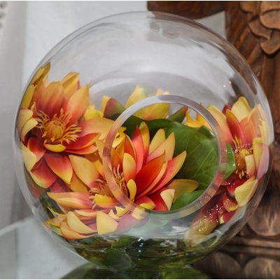 Water Lotus Inside Our Hand-blown Crosswinds Vase