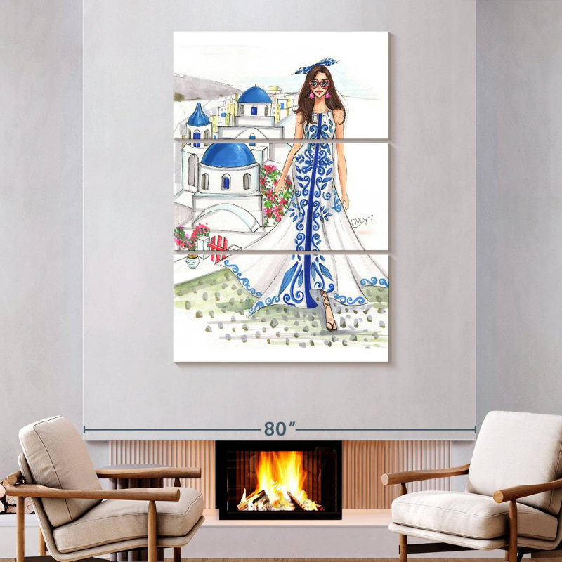 Shuttleworth Trip To Santorini, 74" H x 48" W
