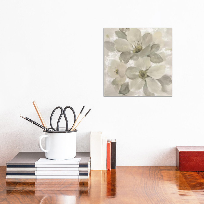 White On White Floral I by Silvia Vassileva - Wrapped Canvas Gallery-Wrapped Canvas Giclée, 30.48 cm H x 30.48 cm W