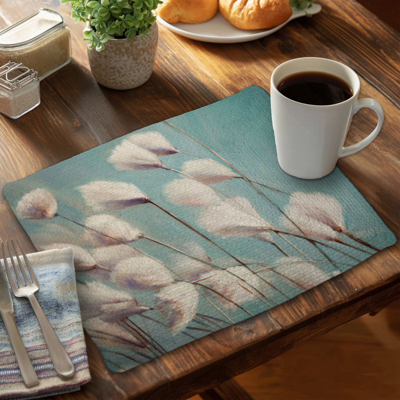 Botanical Romantic Bedroom Braided Placemat | Cotton Grass Design