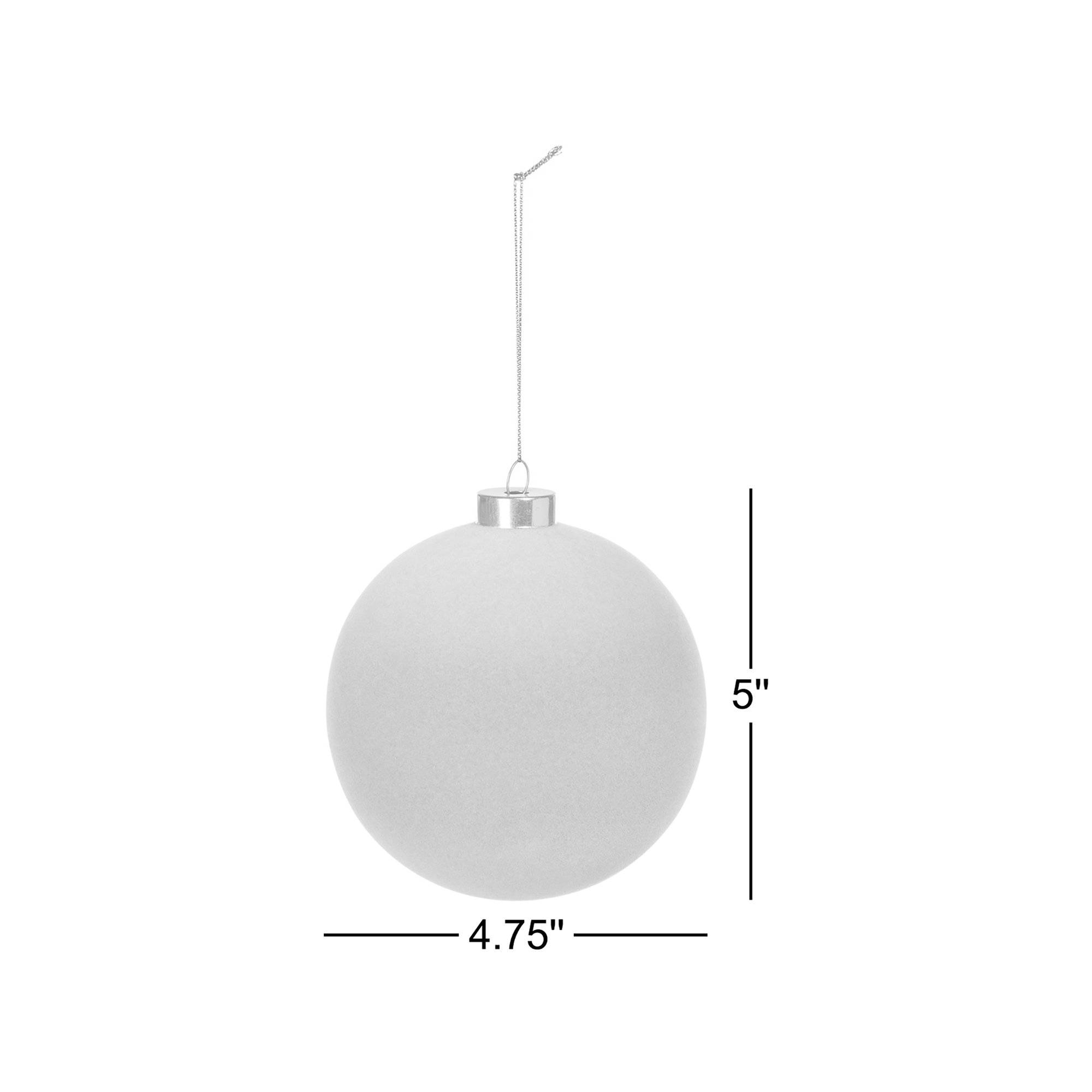 Sage Flocked Ornament, 4.75" _x000D_, Green, 5"H x 4.75"W x 4.75"D