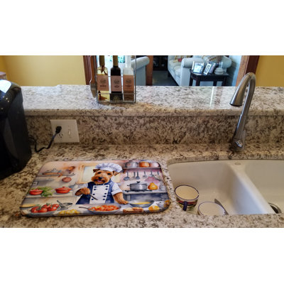 Welsh Terrier The Chef Dish Drying Mat