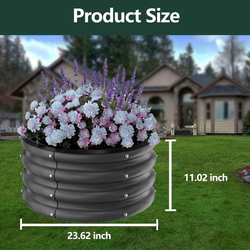 Metal Raised Garden Bed, Black