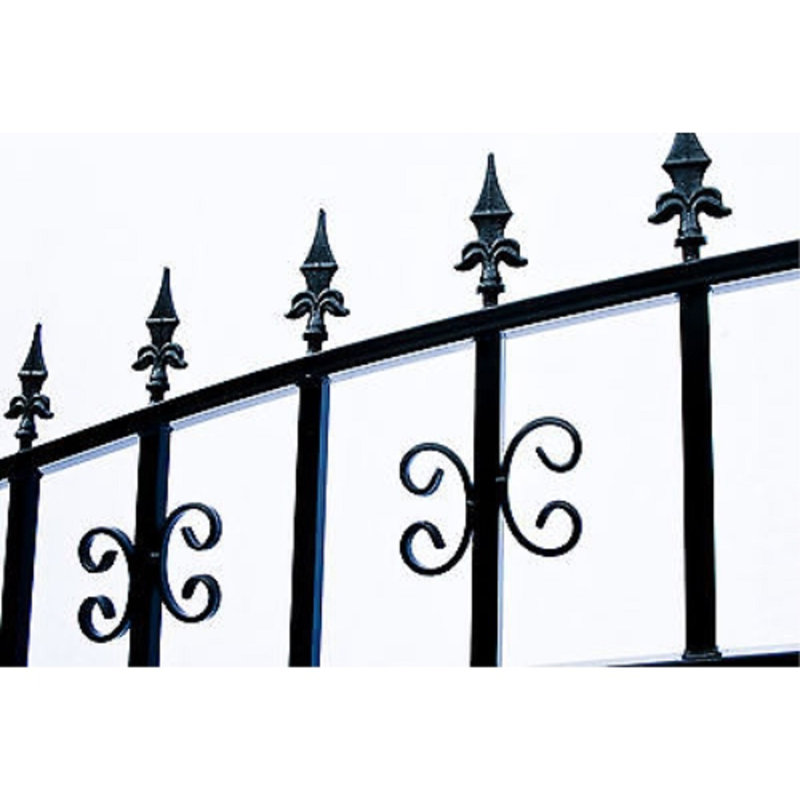 Venice Style Black Steel Dual Driveway Gate with Pedestrian Access
