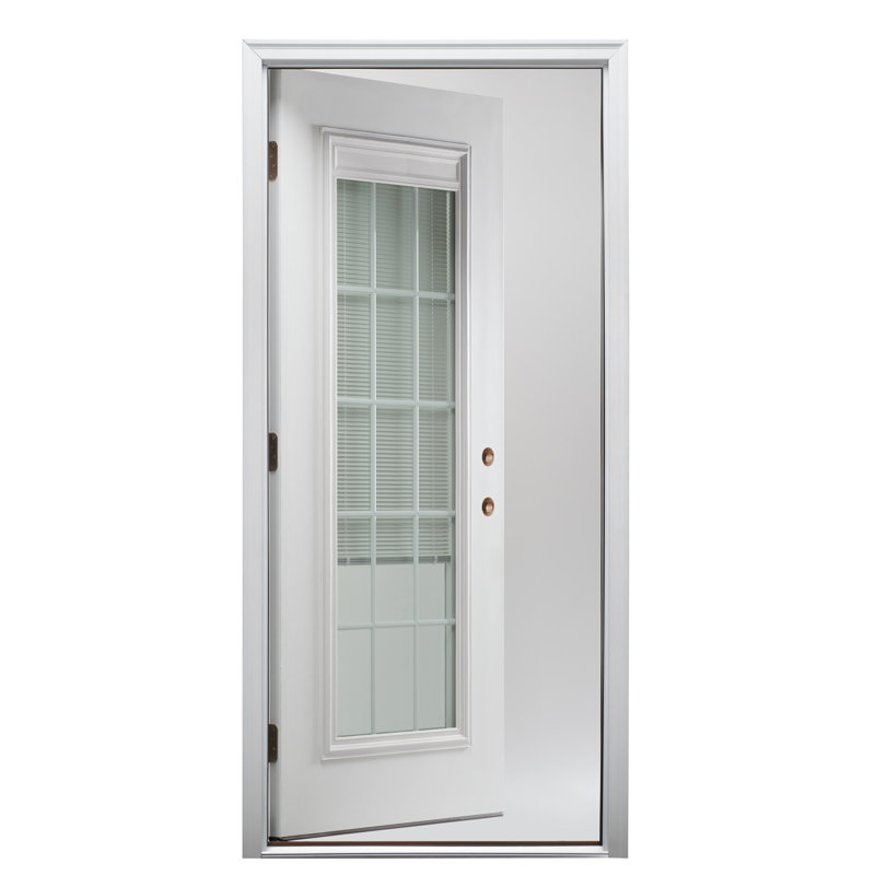 Porte d'entrée avant en fibre de verre apprêtée, H 81,75 po x l 32 po x P 6,56 po, S'ouvre à gauche vers l'intérieur
