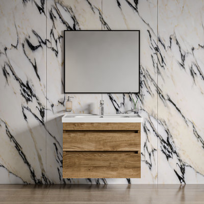Athelene 39.6'' Single Bathroom Vanity with Manufactured Wood Top