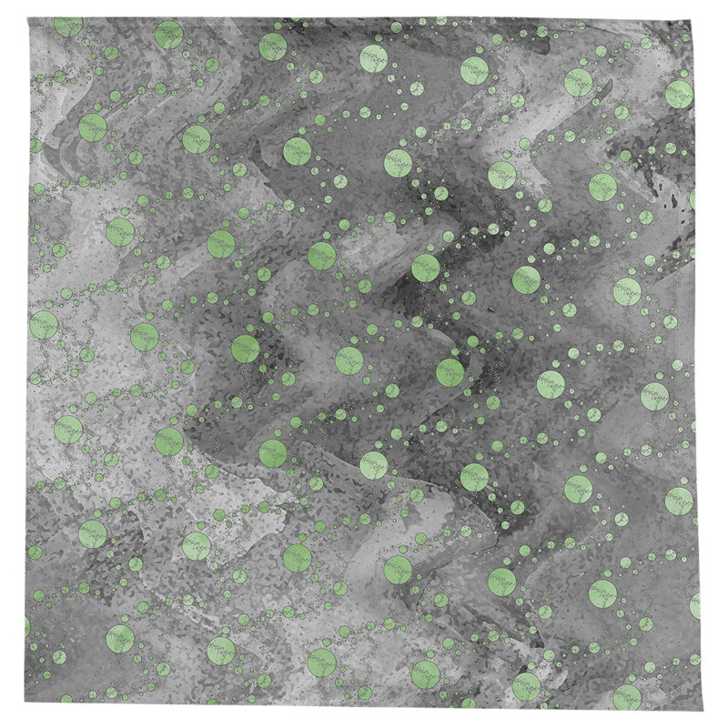 Leffel Abstract Square Tablecloth, Gray/Green