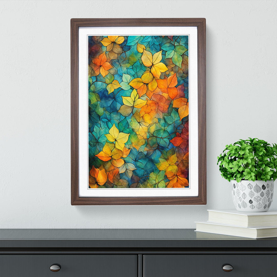 Ivy Leaf Abstract - Single Picture Frame Print on Wood