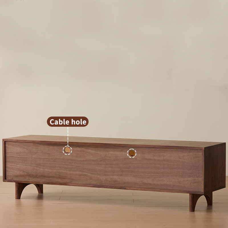 Meuble télé à l'huile en cire de bois de style américain, 78.74"