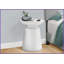 Table basse compacte en métal blanc avec base en forme de cloche, 22 po de hauteur, look moderne, sans assemblage pour la chambre à coucher du salon