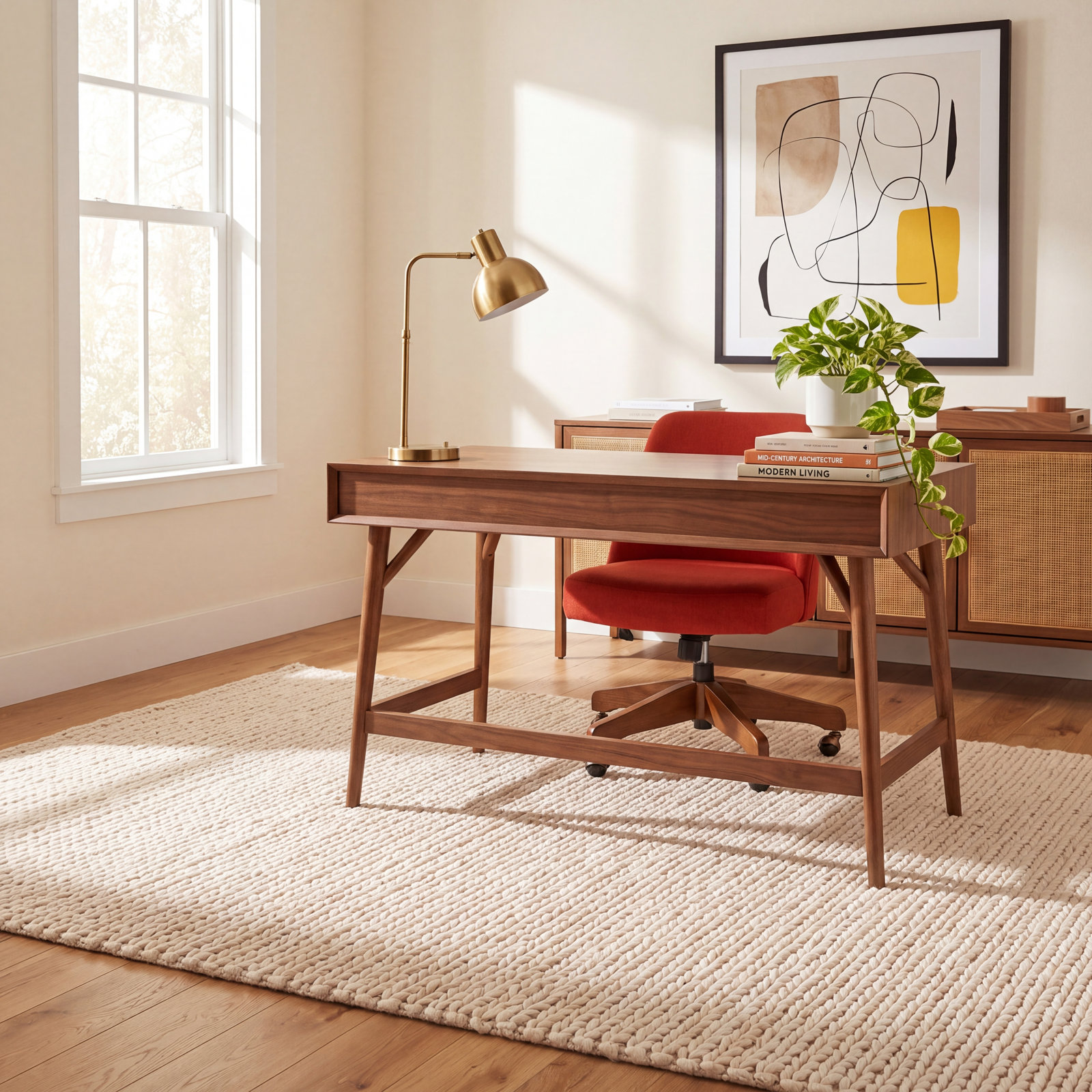 Ithaca Cream Hand-Woven Rug, Rectangle 8' x 10'