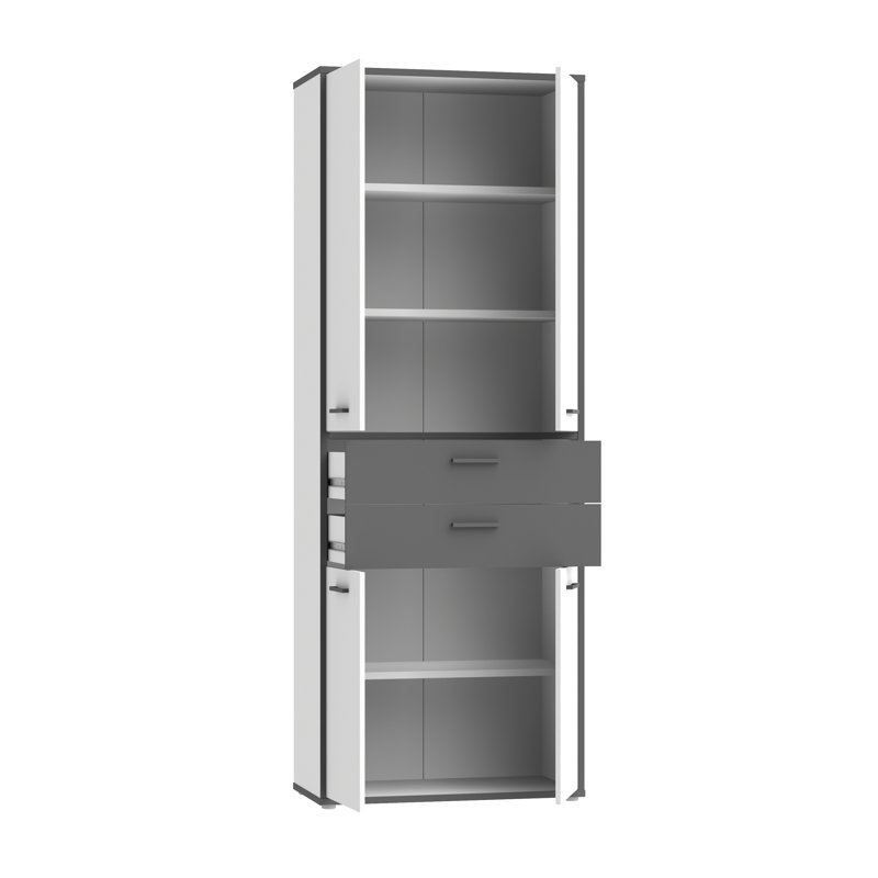 Bibeau 4 Door Manufactured Wood Wardrobe