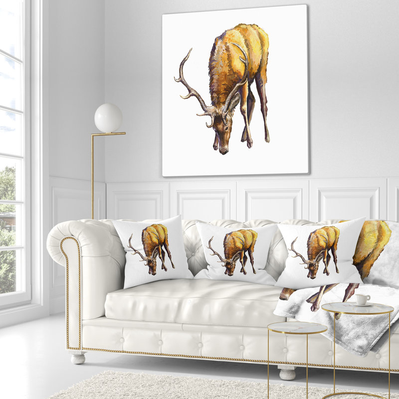 Coussin mâle à imprimé animal cerf