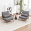 Ensemble de 2 fauteuils rembourrés en bois massif Rayn-47166220