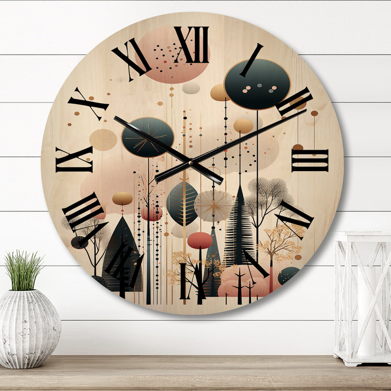 Horloge murale en bois massif Alyssa, Moyenne