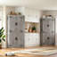 Garde-manger d'angle 71 po gris | Rangement de cuisine à 4 portes de style campagnard-473301491